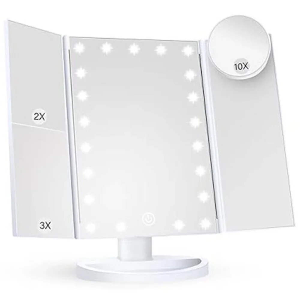 Makeup Mirror Vanity Mirror with Lights, 2X, 3X, 10X Magnification,Touch Control